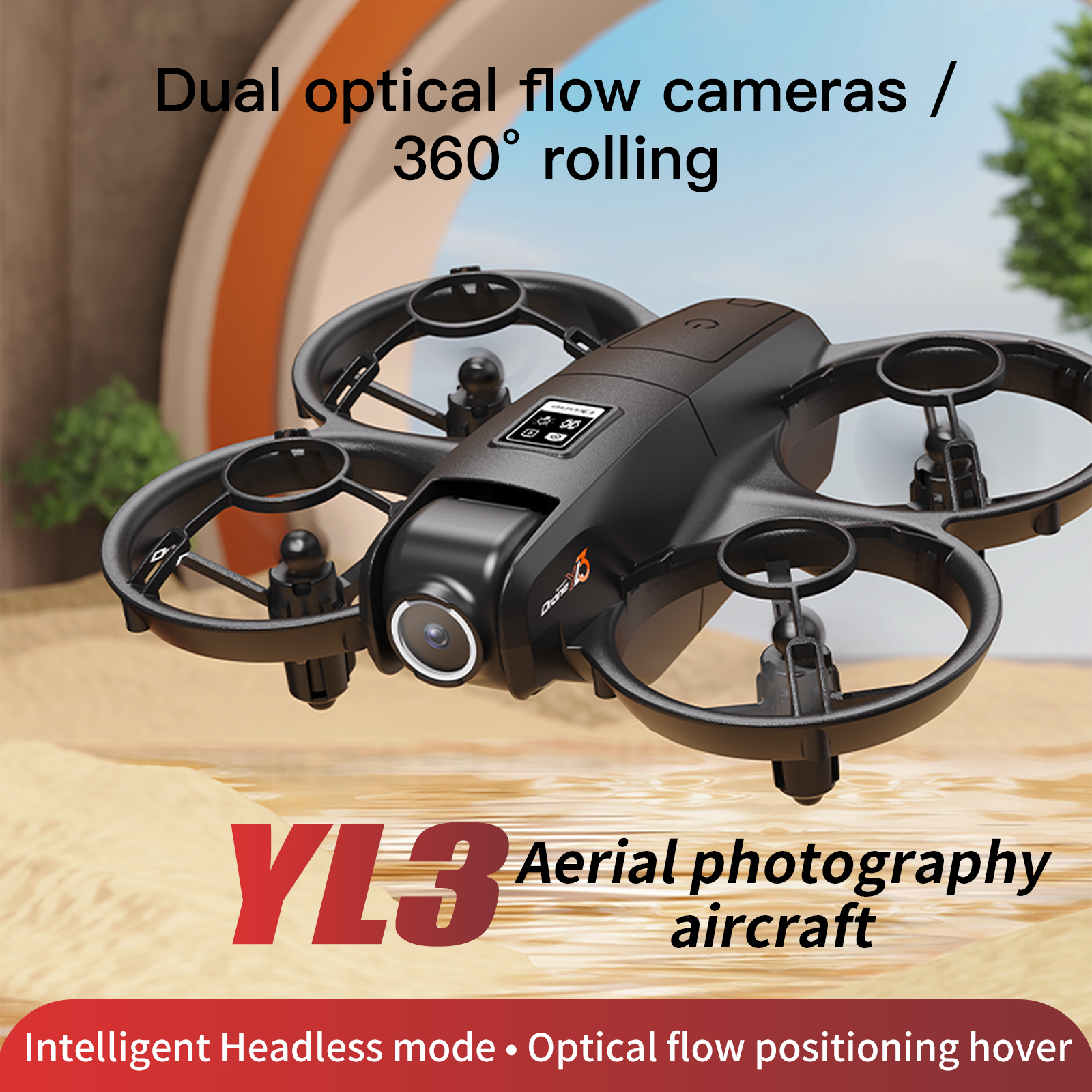 Home Security Cameras Outdoor - YL3 Remote-Controlled Drone with 2.4-Inch Screen