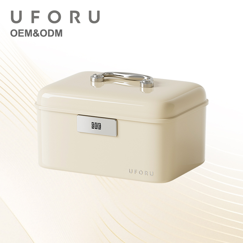 Home Security Packages - UFORU handle-equipped lockable storage box, double-layer