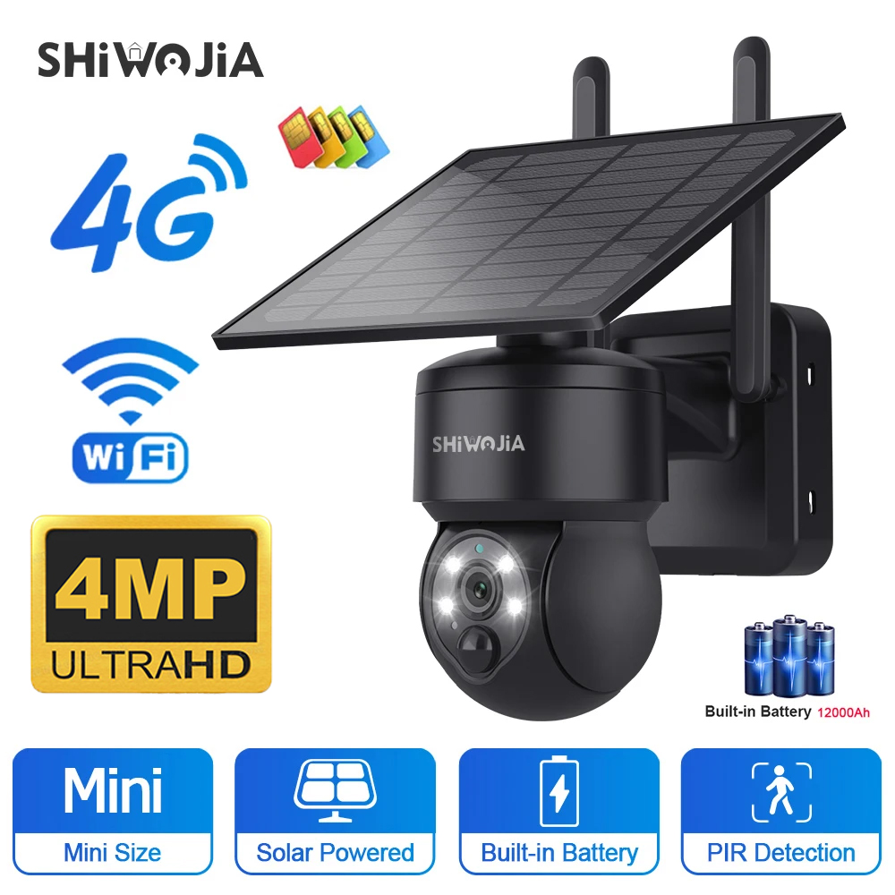 SHIWOJIA WIFI Wireless PTZ Sol - Home Security Outdoor Camera System avaliação e preço