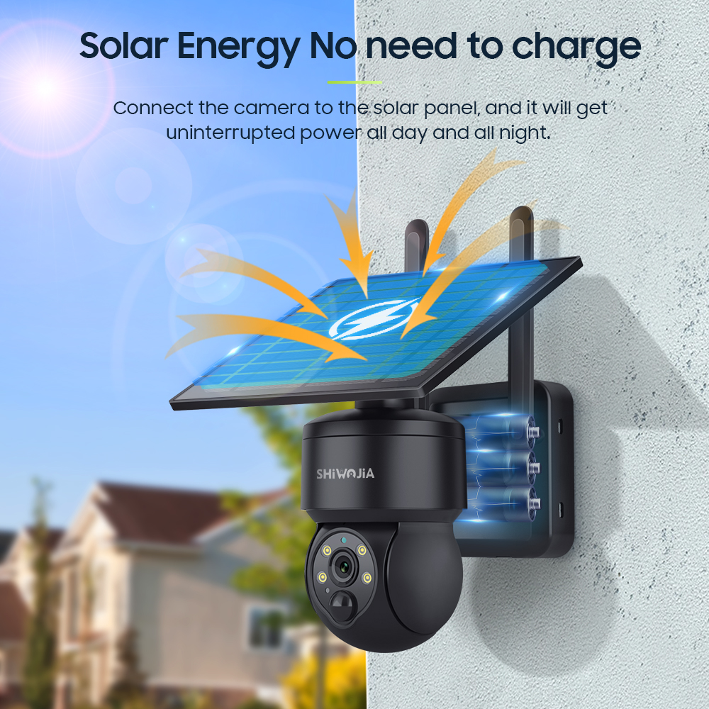 SHIWOJIA WIFI Wireless PTZ Sol - Home Security Outdoor Camera System avaliação e preço