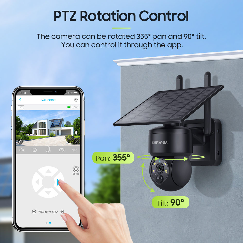SHIWOJIA WIFI Wireless PTZ Sol - Home Security Outdoor Camera System avaliação e preço