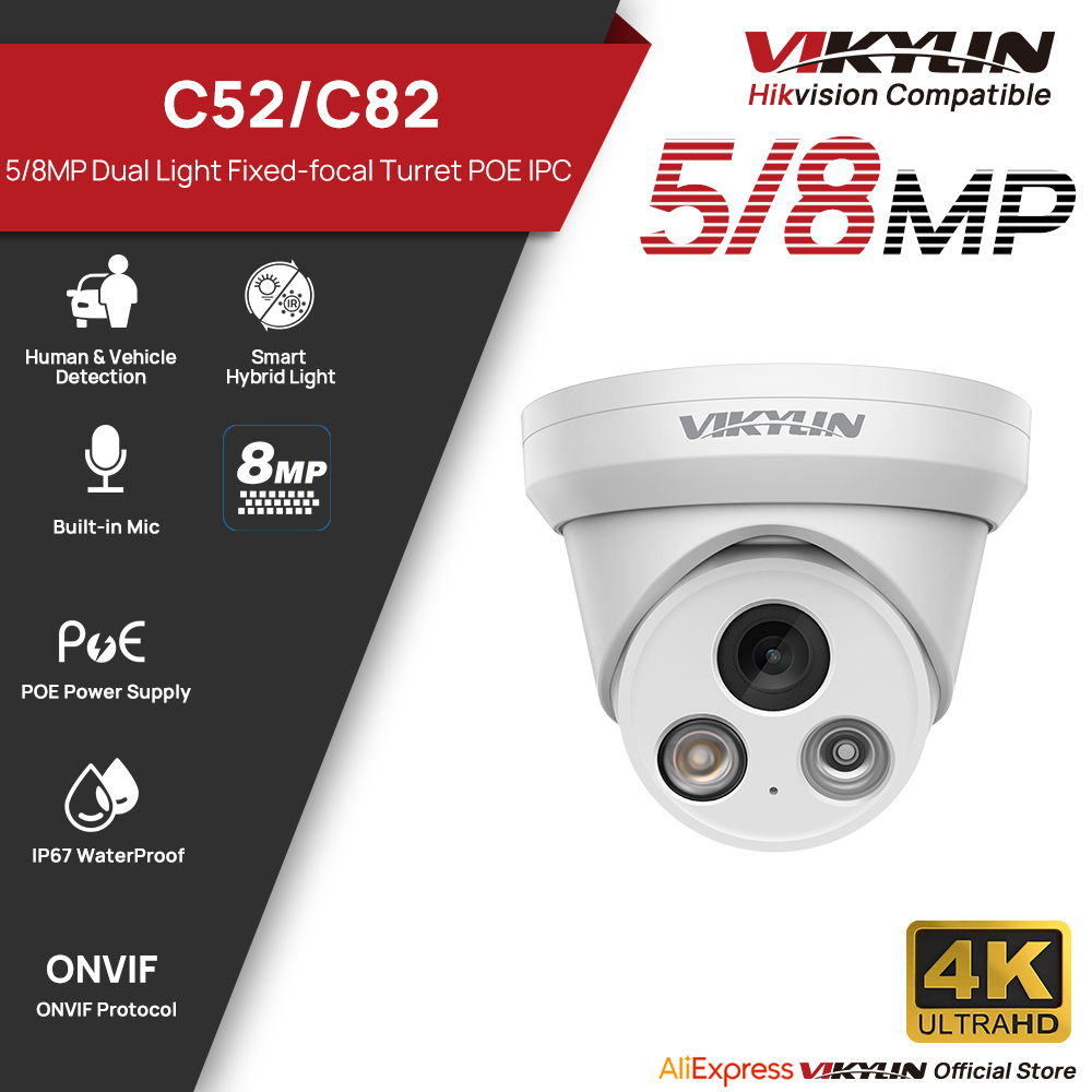 VIKYLIN 5/8MP 4K IP Camera Dua - Home Security Service avaliação e preço