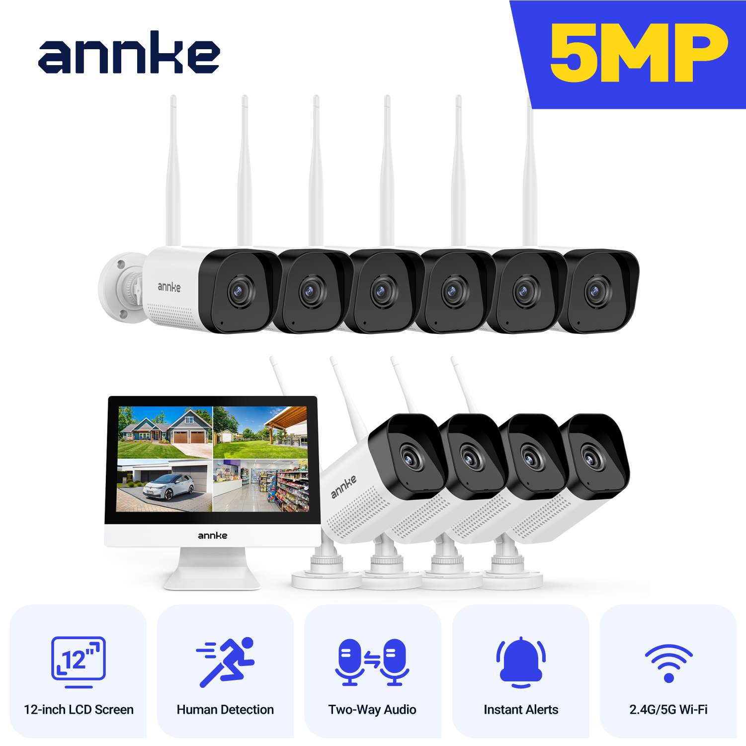 ANNKE 5MP  Wireless Security C - Home Security Outdoor Camera System avaliação e preço
