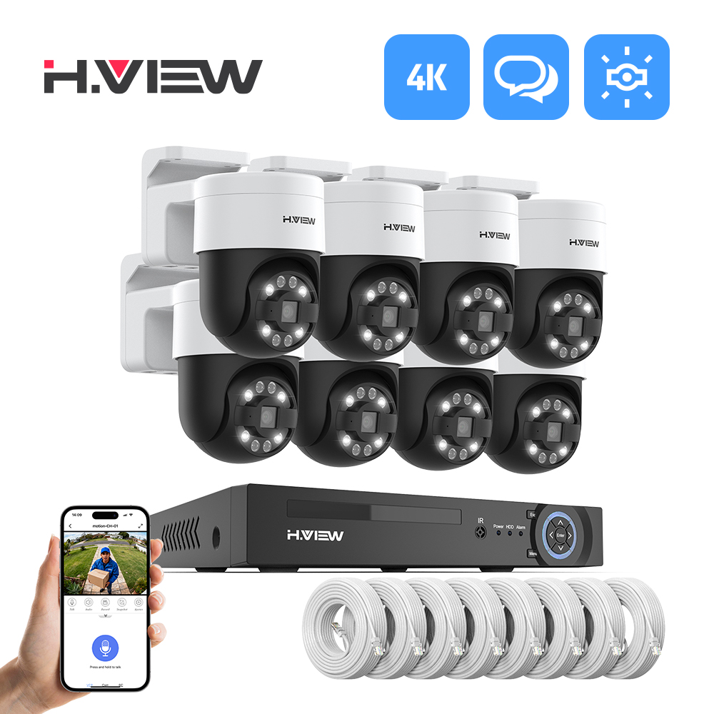 H.view 8Ch 4K 5MP 8MP Cctv Sec - Home Security Services avaliação e preço