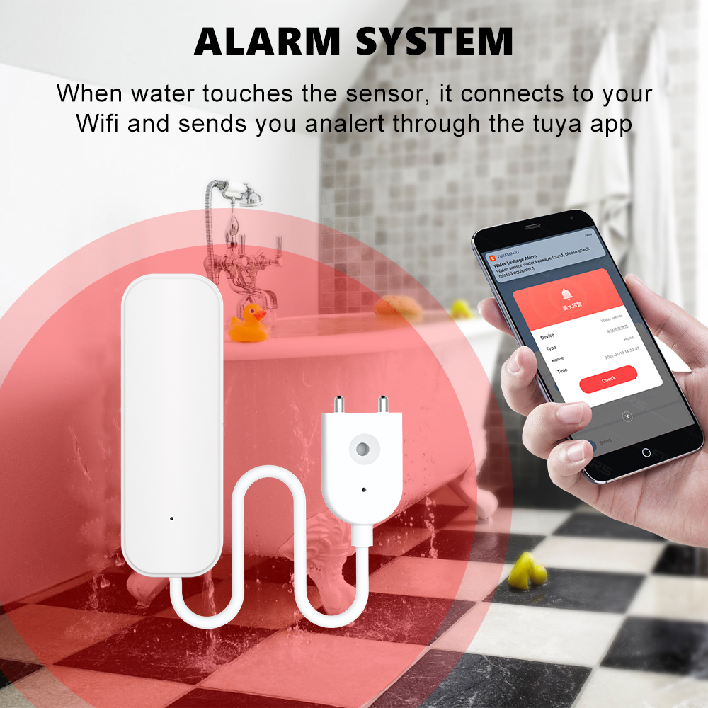 WiFi/Zigbee Water Sensor Tuya  - Home Security Services avaliação e preço