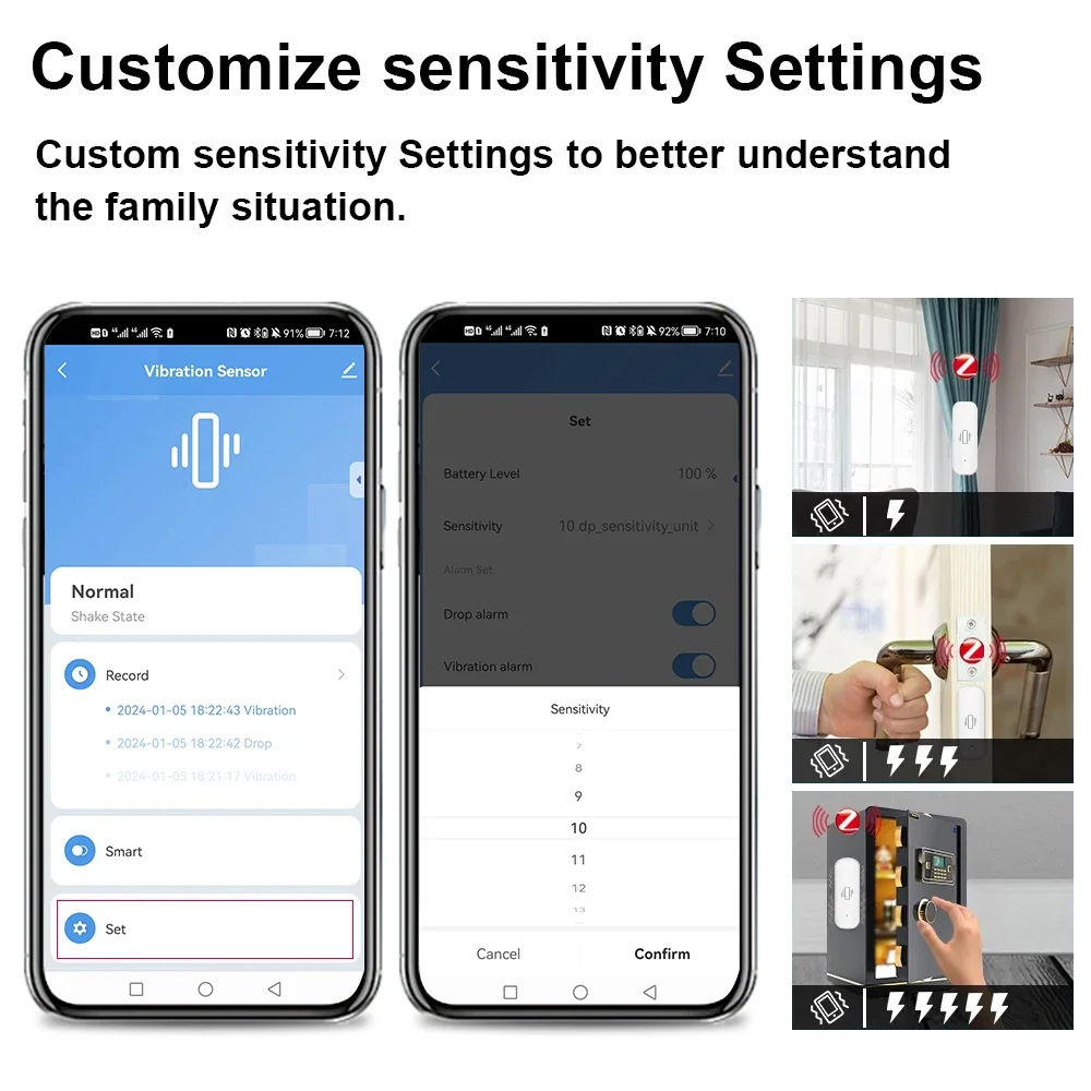 Smart ZigBee Vibration Sensor  - Home Security Device avaliação e preço