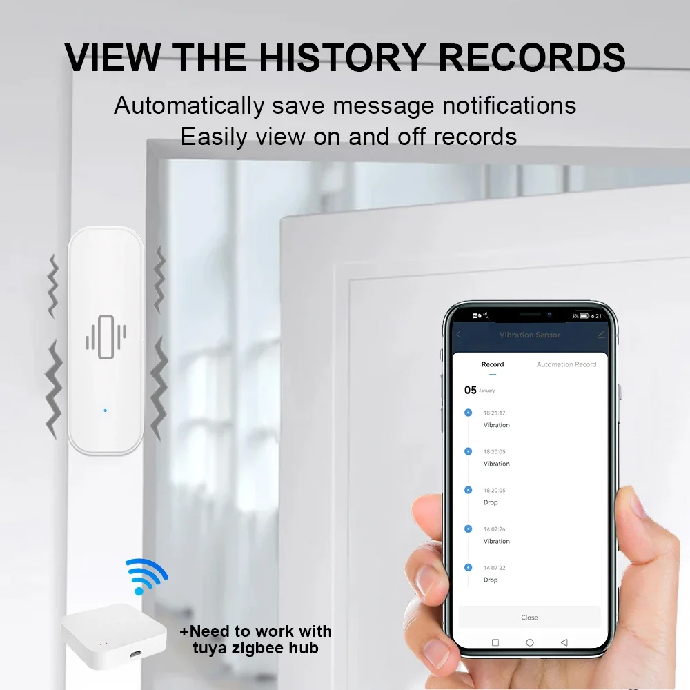 Smart ZigBee Vibration Sensor  - Home Security Device avaliação e preço