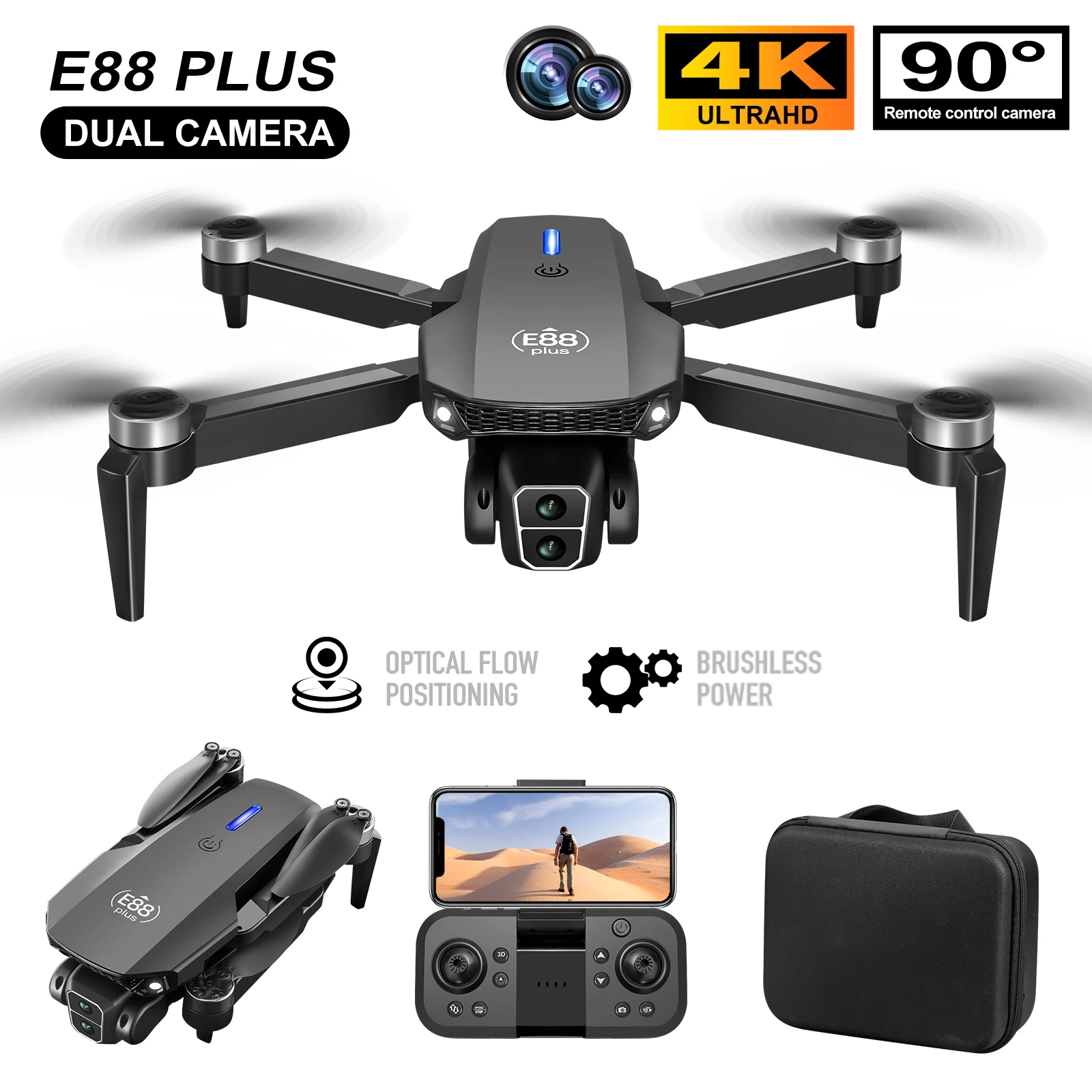 New E88 Plus Quadcopter Drone: - Home Security Cameras Outdoor avaliação e preço