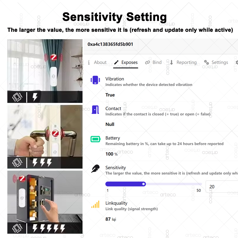 ZigBee Smart Vibration Sensor  - Home Security Device avaliação e preço