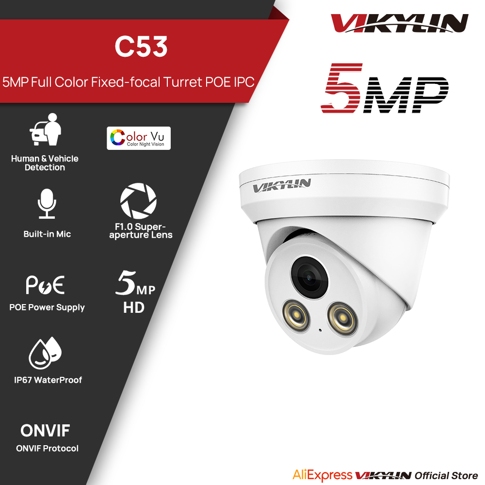 VIKYLIN 5MP Full Color IP Came - Home Security Service avaliação e preço