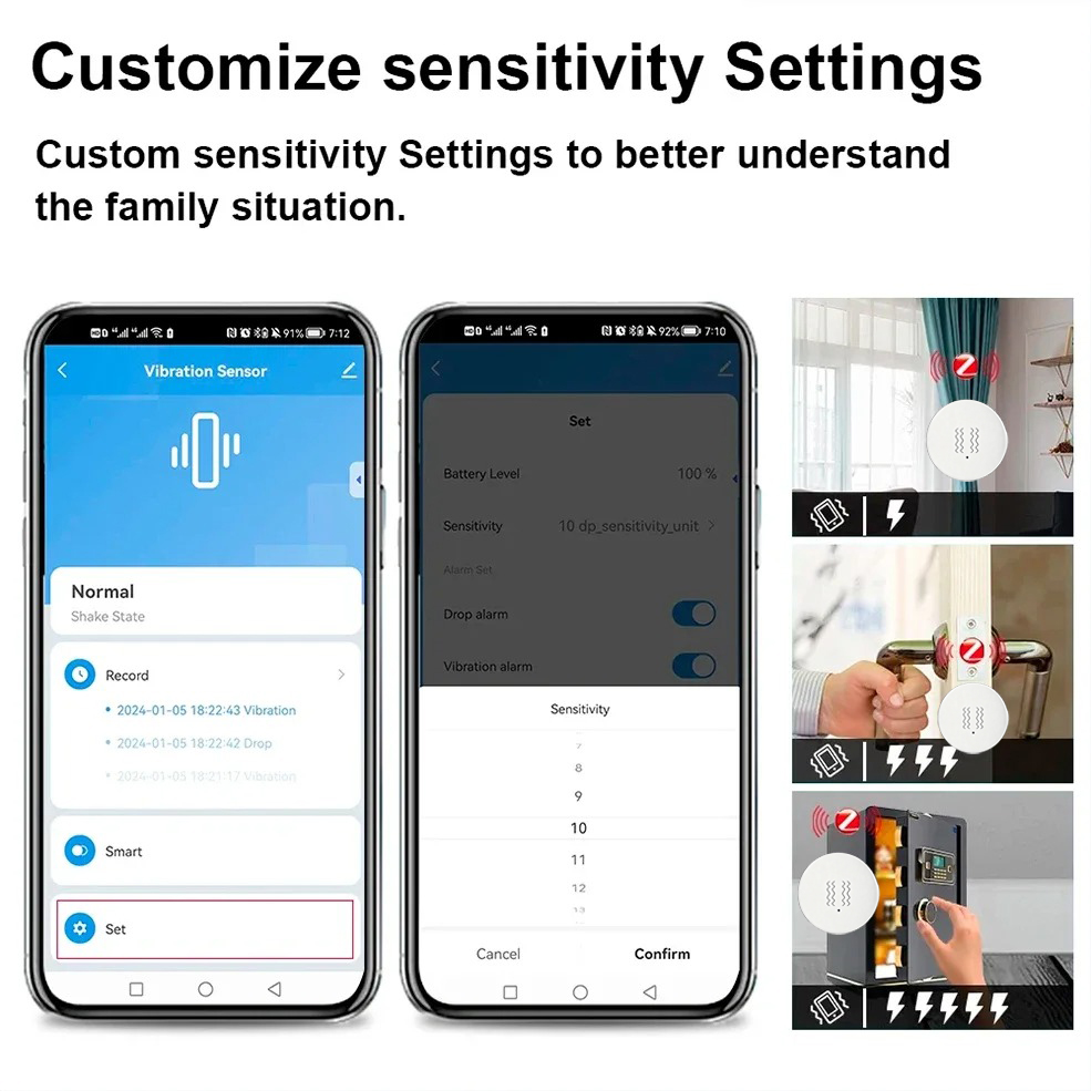 Tuya ZigBee Smart Vibration &  - Home Security Services avaliação e preço