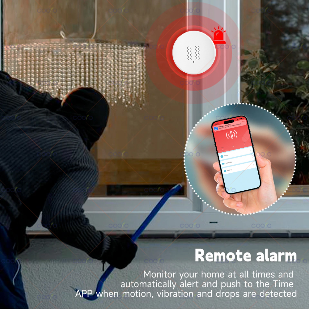 ZigBee Tuya Smart Vibration Se - Window Alarm Sensor avaliação e preço