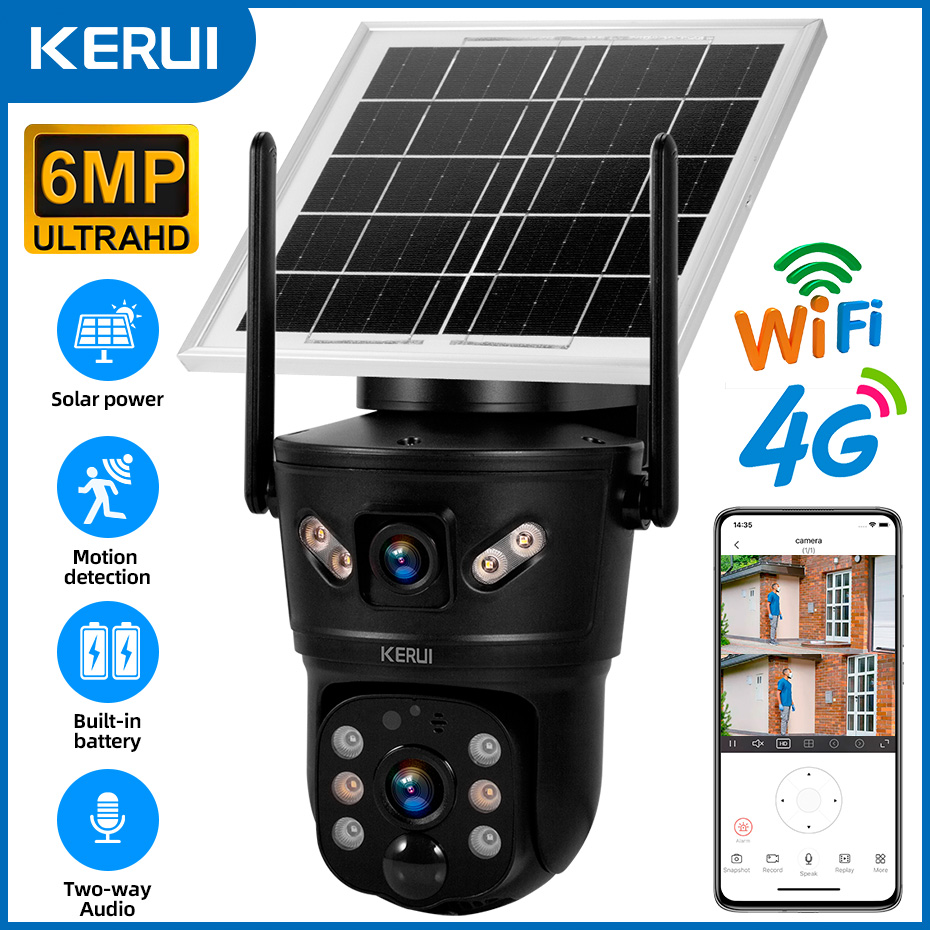 KERUI Outdoor 6MP Solar Camera - Home Security Outdoor Camera System avaliação e preço