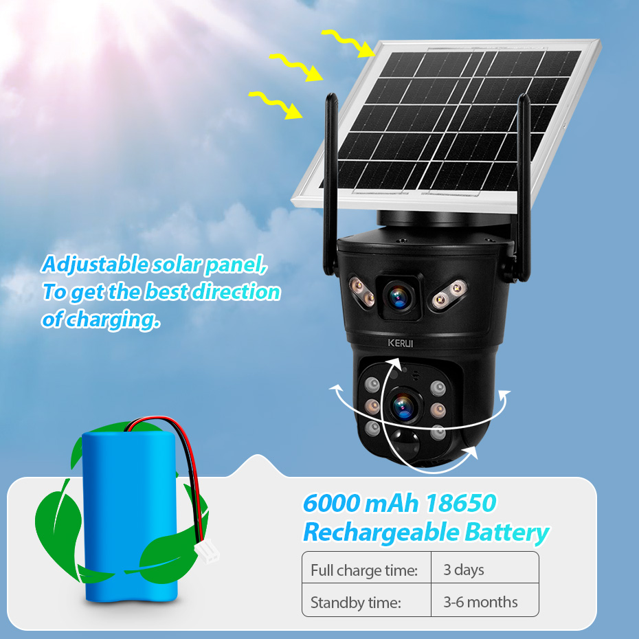 KERUI Outdoor 6MP Solar Camera - Home Security Outdoor Camera System avaliação e preço