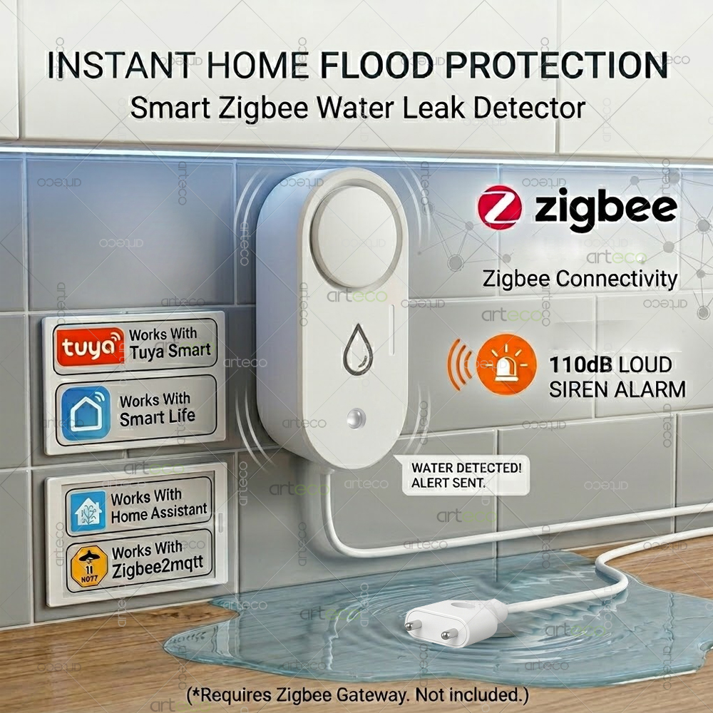 Zigbee Water Leak Detector Sma - Home Security Device avaliação e preço