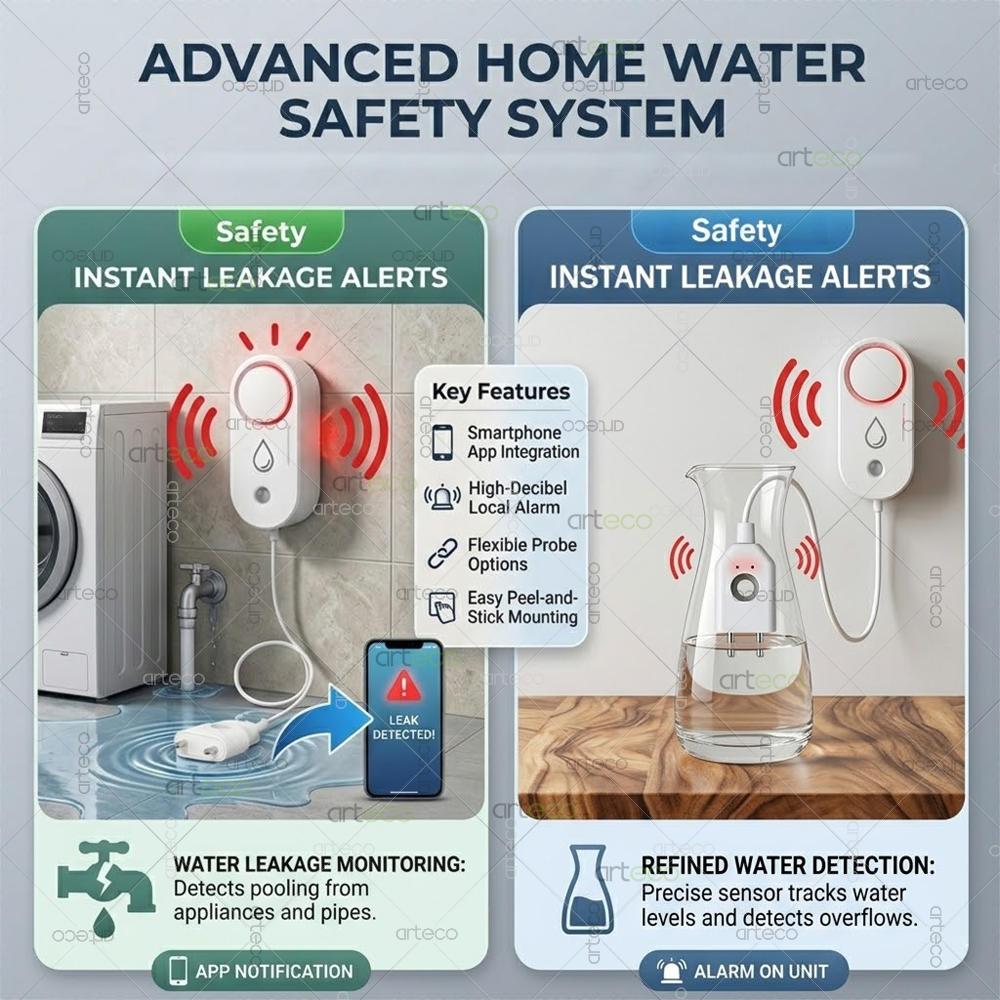 Zigbee Water Leak Detector Sma - Home Security Device avaliação e preço