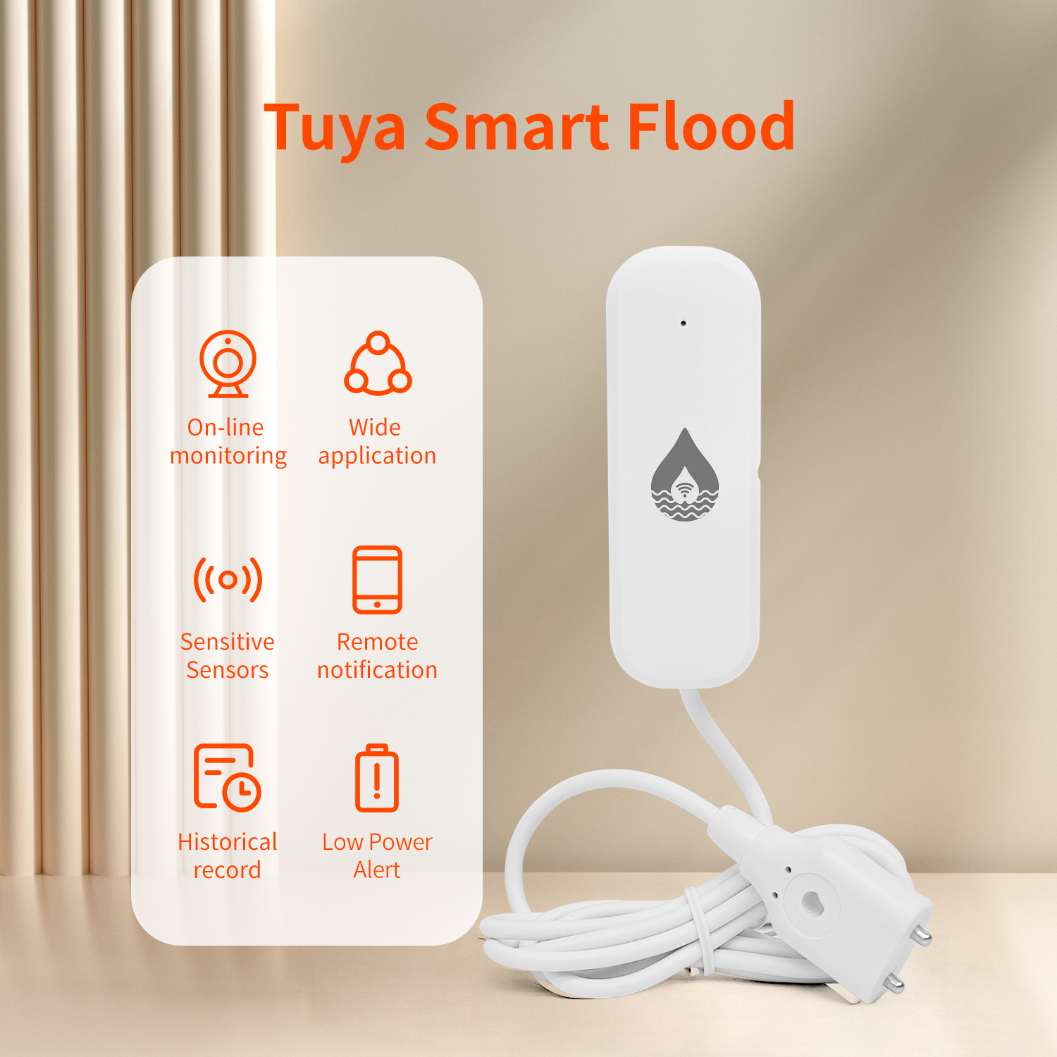 YFK Tuya WiFi Water Leakage Se - Home Security Device avaliação e preço