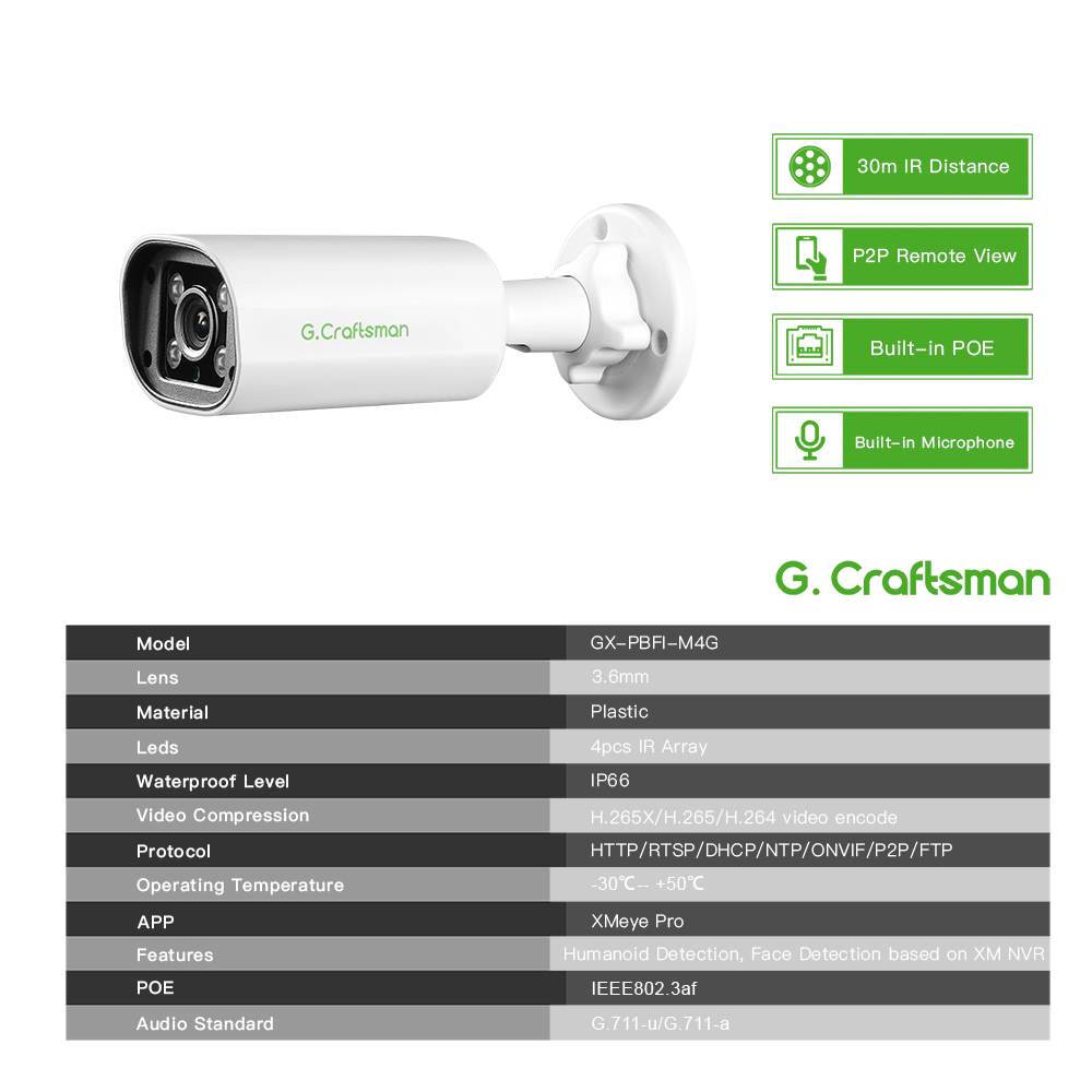C GC PB 4MP POE IP Camera,Buil - Home Security Services avaliação e preço