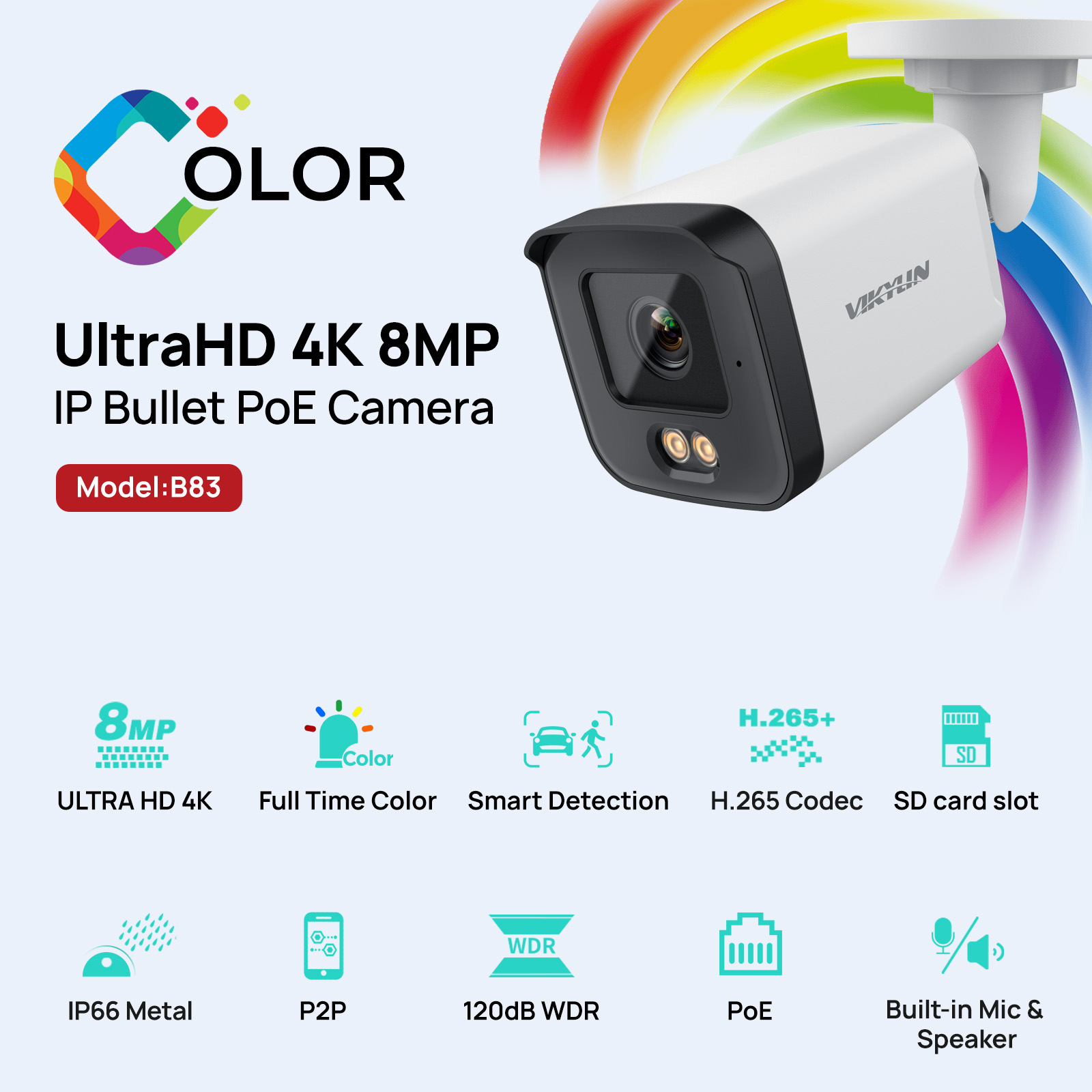 VIKYLIN Full Colo 8MP HD IP Se - Home Security Service avaliação e preço