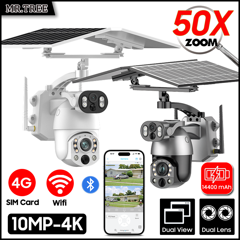 4K 50X Optical Zoom Dual Lens  - Home Security Outdoor Camera System avaliação e preço
