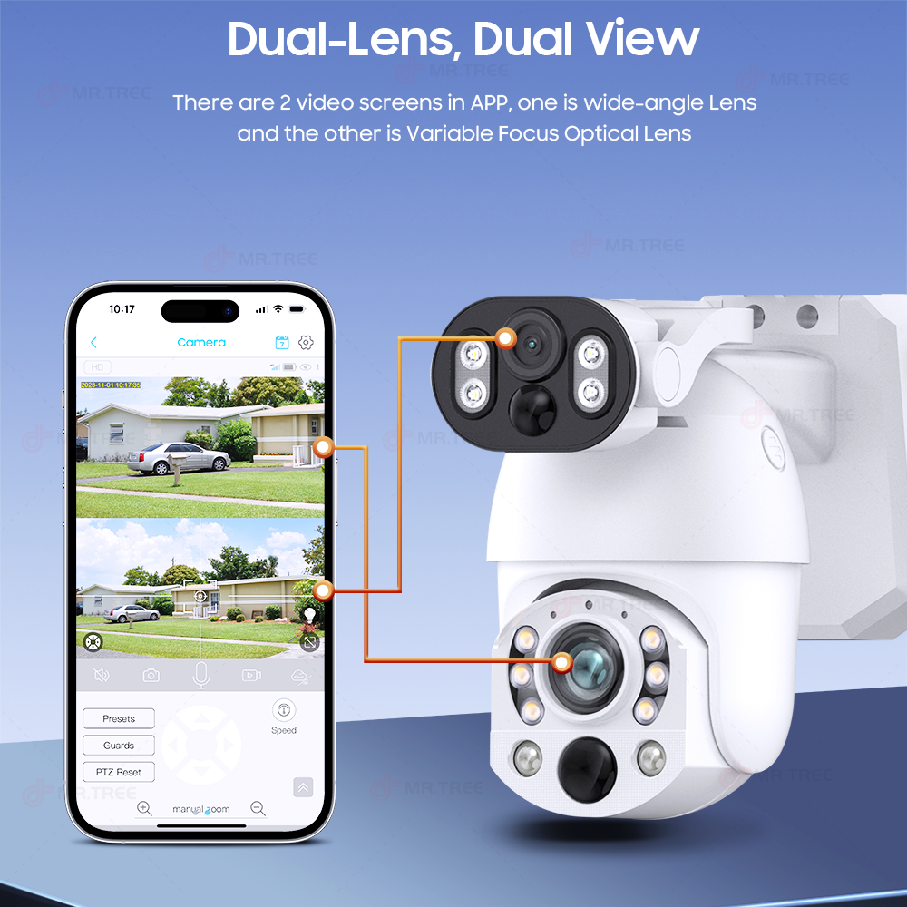 4K 50X Optical Zoom Dual Lens  - Home Security Outdoor Camera System avaliação e preço