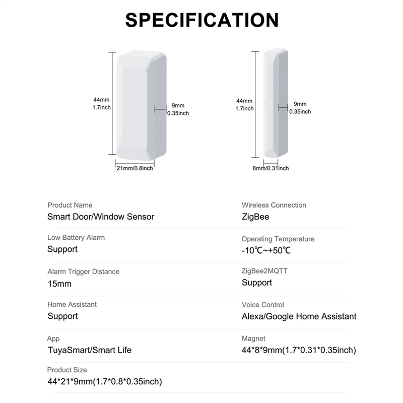ABLG Tuya Zigbee Door Sensor W - Window Alarm Sensor avaliação e preço