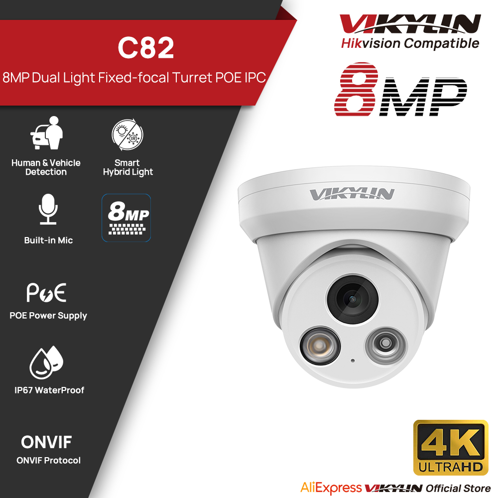 VIKYLIN 8MP 4K Dual Light IP C - Home Security Service avaliação e preço